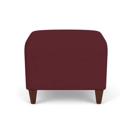 Lesro Siena Lounge Reception 1 Seat Bench, Walnut, OH Wine Upholstery SN1001
